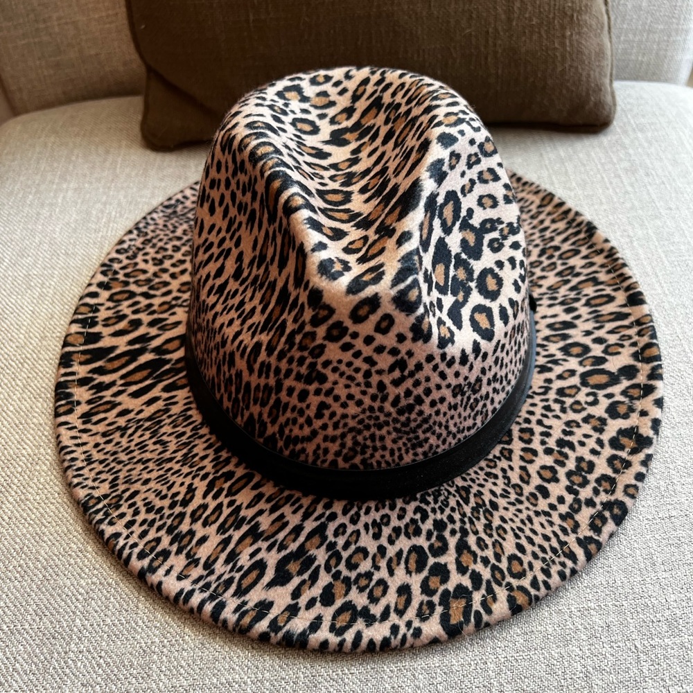 Leopard print fedora.